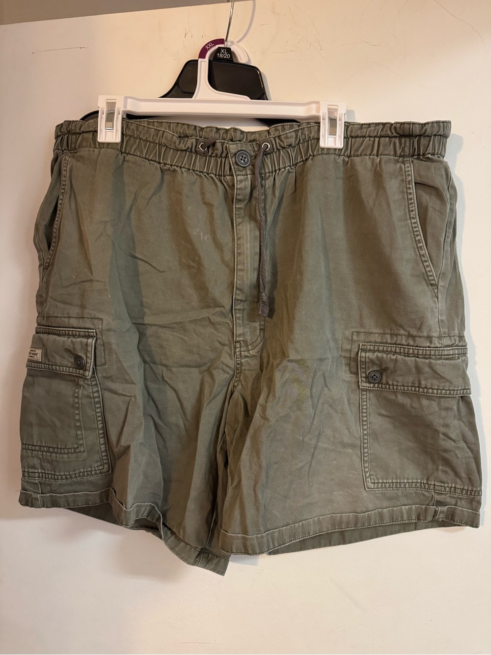 Eddie Bauer Olive Cargo Drawstring Shorts